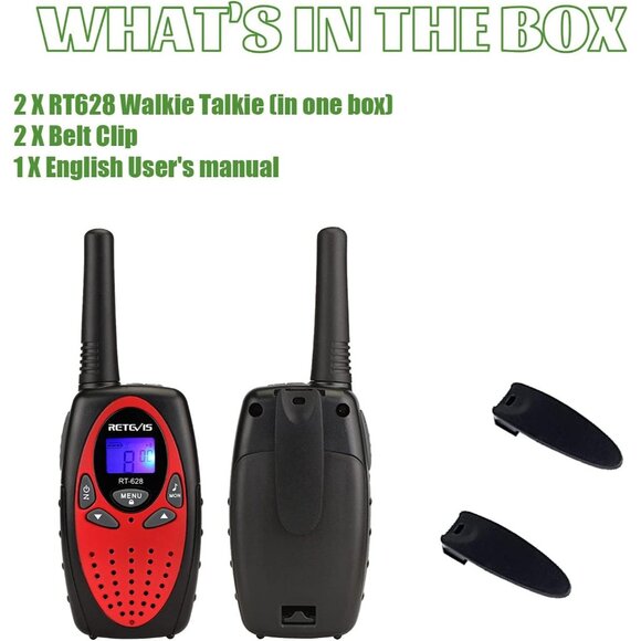 🆕 Kids Red Walkie Talkies Long Range 2 Way Radio Camping Hiking Indoor Toy Gift - Picture 8 of 10